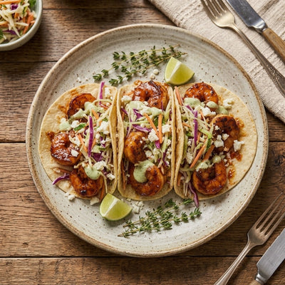 HOT SAUCE SHRIMP TACOS
